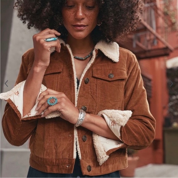 Marine Layer Jackets & Blazers - Marine Layer Sanders Cord Sherpa Jacket Corduroy in Monks Robe Brown Woman’s XS